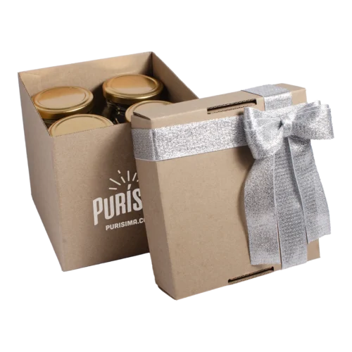 caja de regalo saludable con cremas de frutos secos mediana