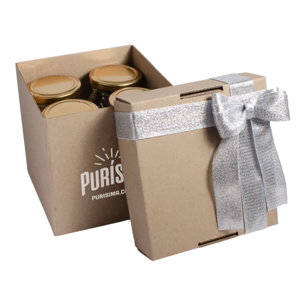 caja de regalo saludable con cremas de frutos secos mediana