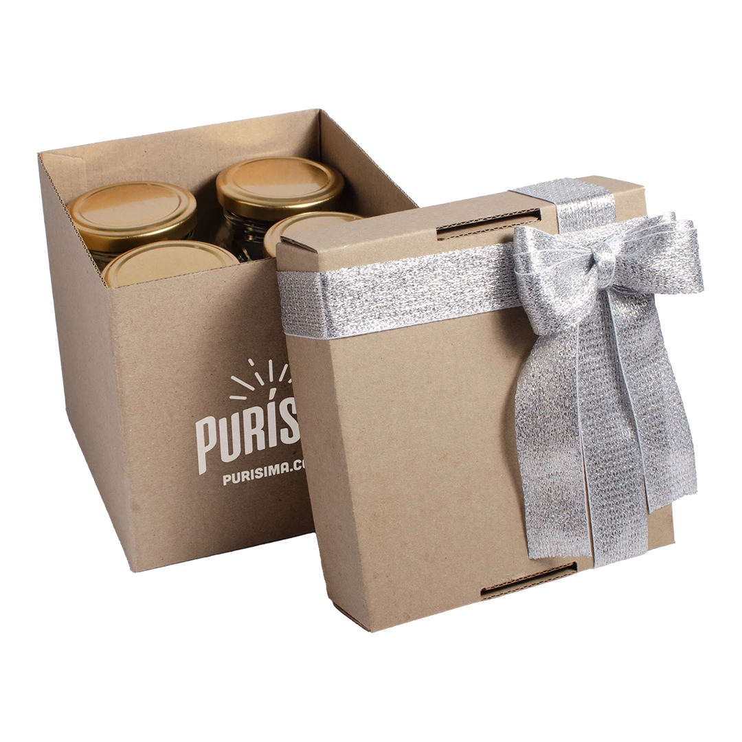 caja de regalo saludable con cremas de frutos secos mediana